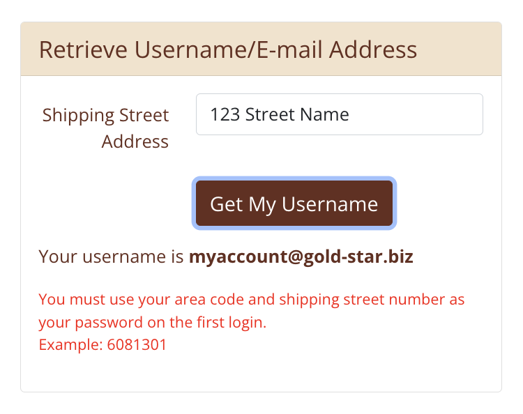address and username guide